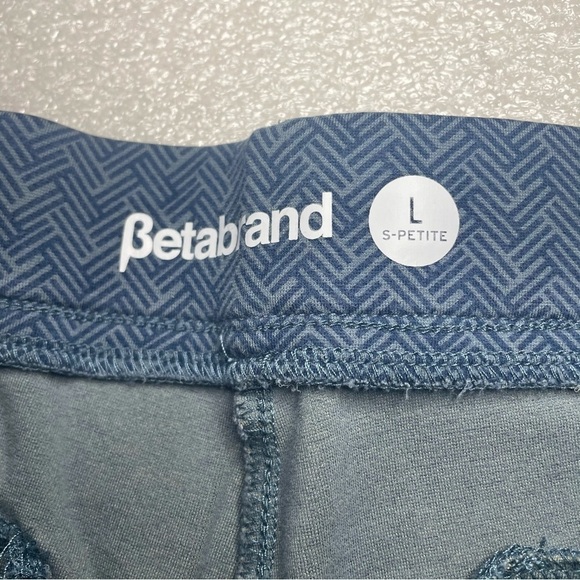 Betabrand yoga work pants Blue Herringbone Boot Cut  Large Petite LP - Picture 2 of 9